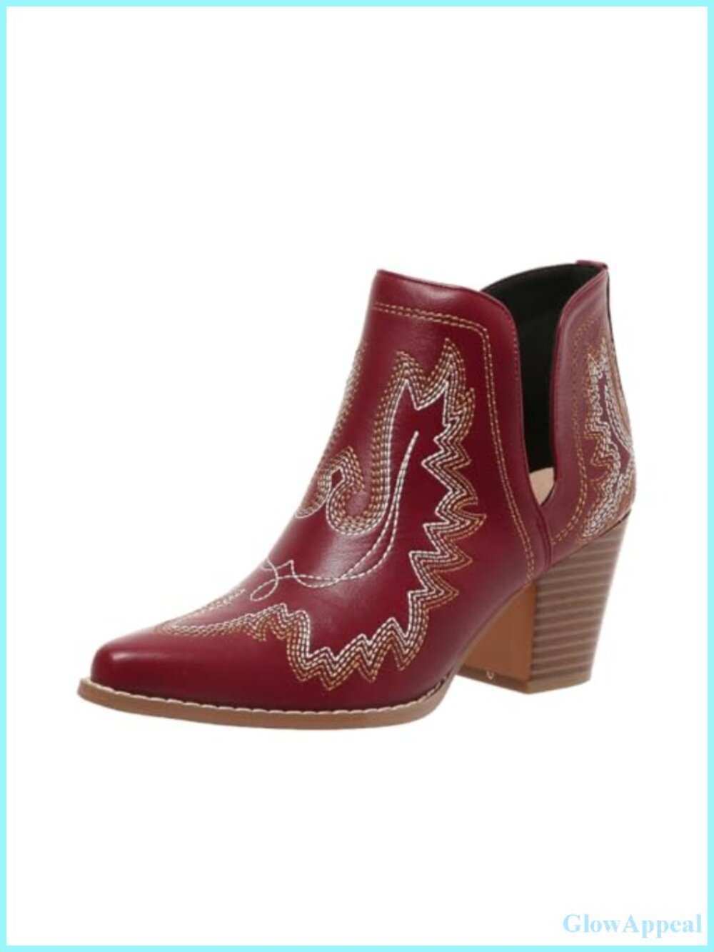 Women's Ankle Cowboy Boots Western Embroidered Pointed Toe Booties